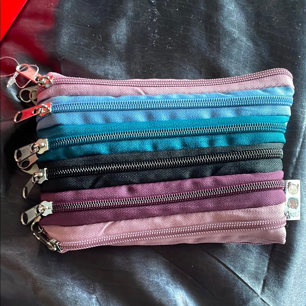 Colorful Multi-Zipper Pouch